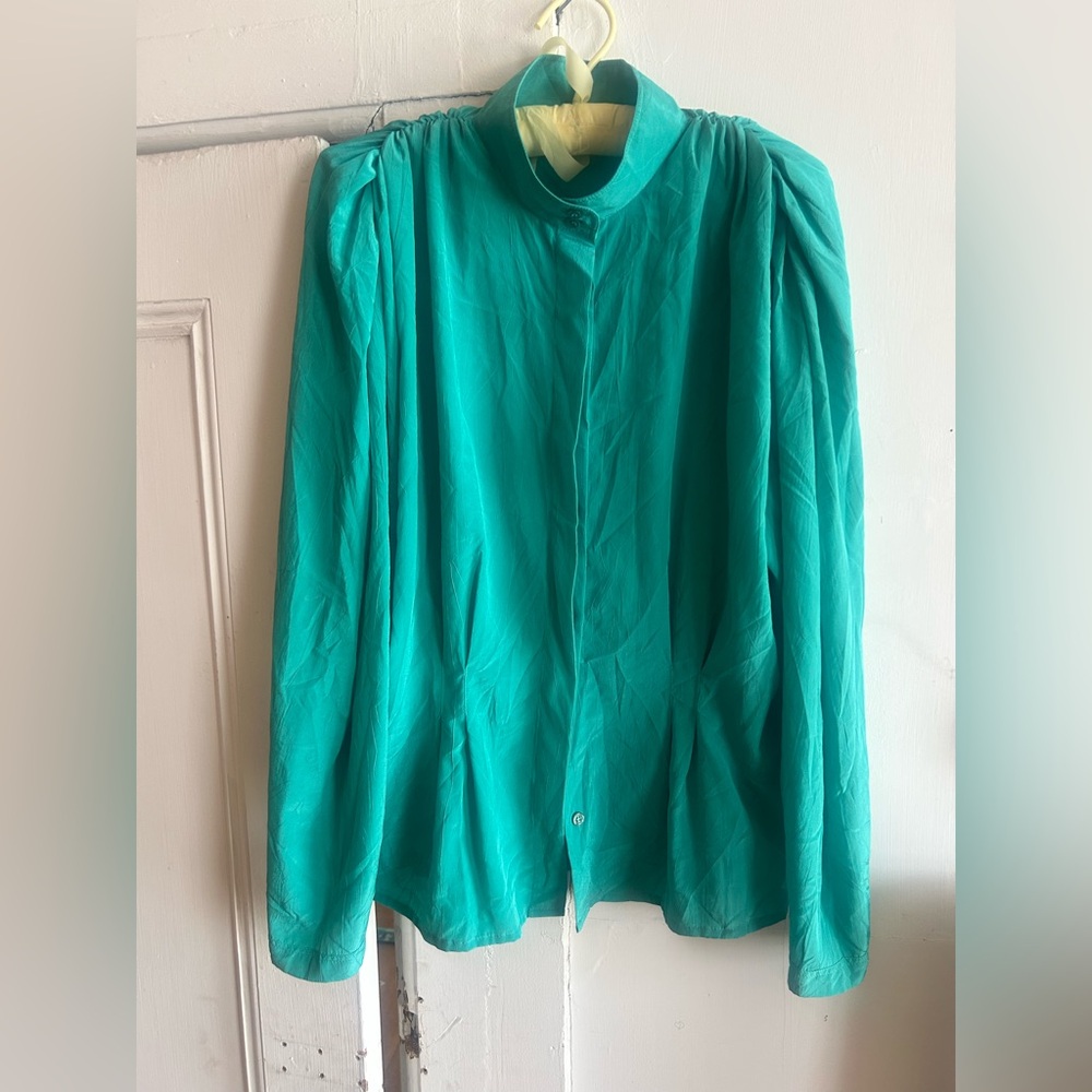 Beautiful Vintage Teal Blouse found in Spain